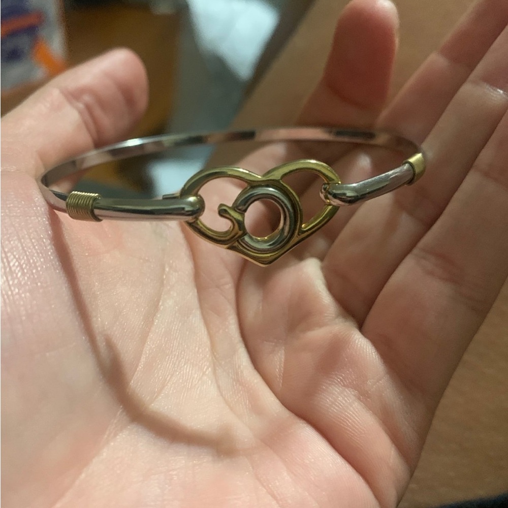 Elegant Gold and Silver Heart Bracelet